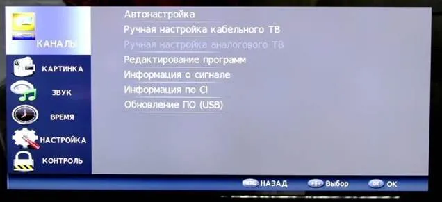 Начало настроек каналов